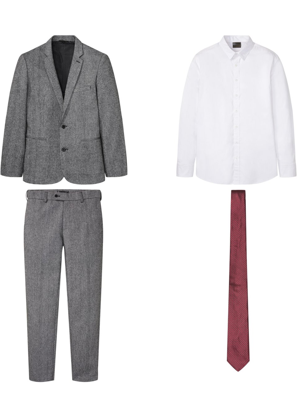 Costume (Ens. 4 pces.): veste, pantalon, chemise, cravate Slim Fit