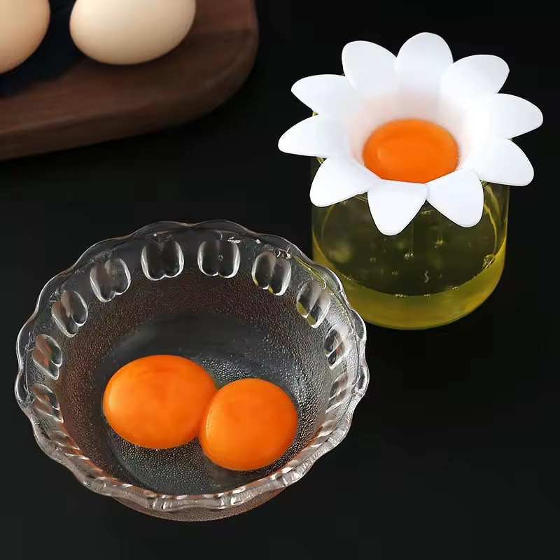 Ei Trenner Blume Eigelb Eiweiss Sieb Back Hilfsmittel Eieröffner - Weiss