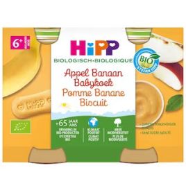Hipp Biologische appel, banaan en koek 2-pack (vanaf 6 maanden)