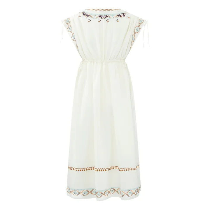 Alma Deia Robe Kaftan Brodée | Blanc cassé