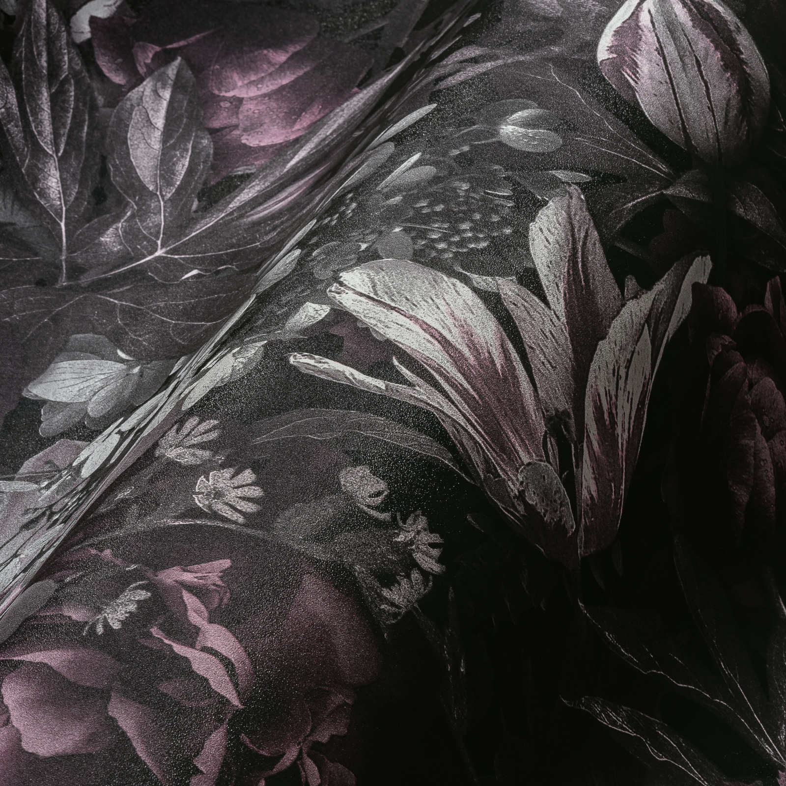 Vliestapete PINTWALLS - Floral - rosa-grau - 10 Meter