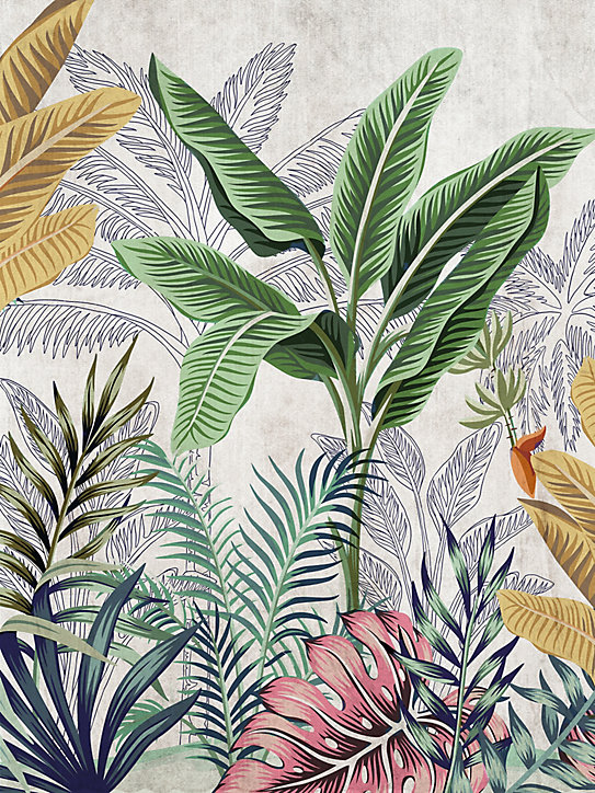 Toile jungle multicolore Dada Art l.60 x H.80 cm