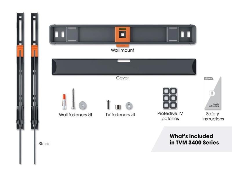Vogel's Wandhalterung TVM 3405B Schwarz Flache TV-Wandhalterung für Fernseher von 32 bis 77 Zoll