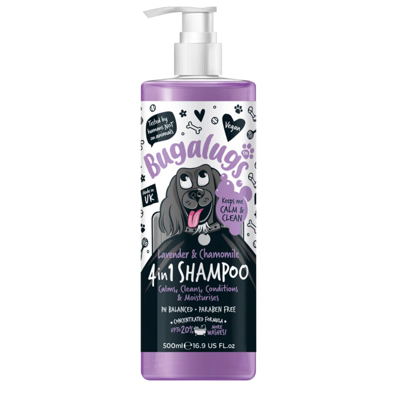 Bugalugs Hundeshampoo 4in1 Lavendel & Kamille 500ml