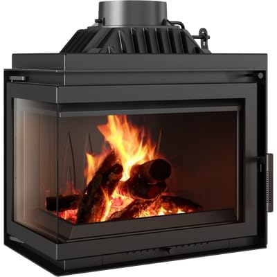 Eckkamineinsatz Gusseisen KRATKI Simple 8 kW Ø 200 Links Kaminset