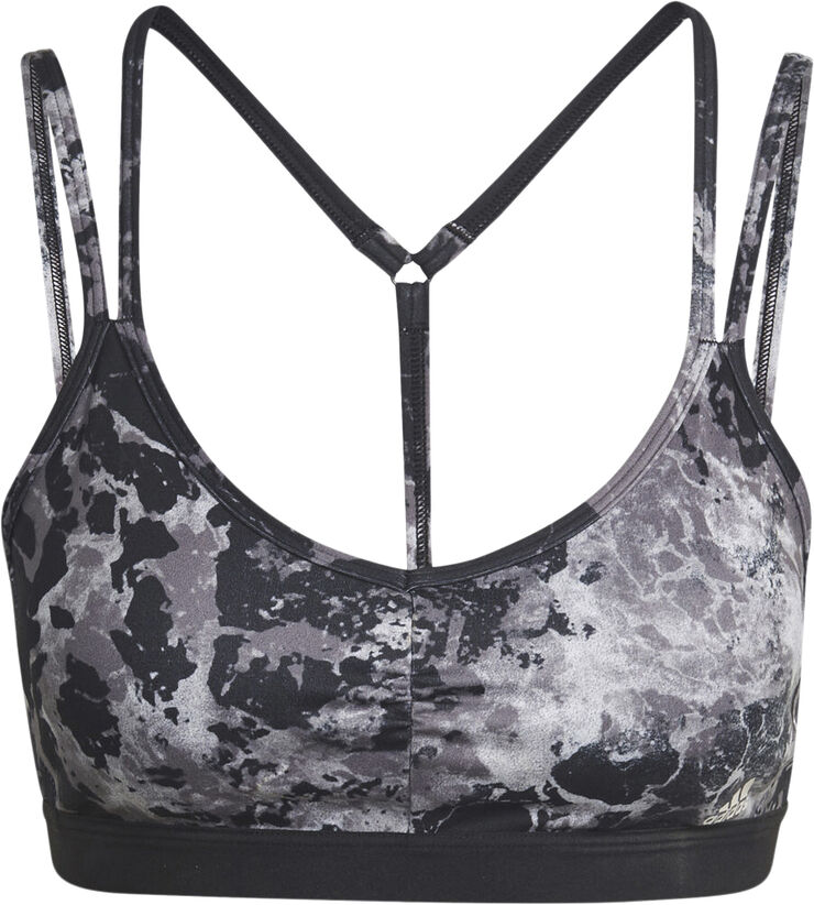 adidas Yoga Essentials Studio Light-Support Allover Print sports bh Sort