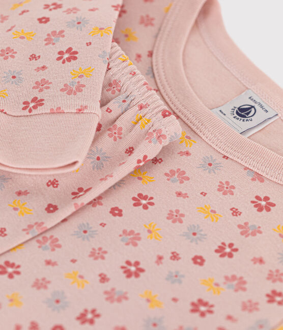 Pyjama ajusté en coton imprimé fleurs enfant