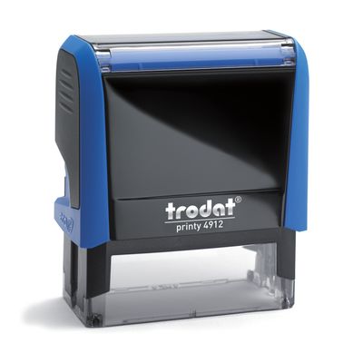 TRODAT Printy 4912 - Tampon personnalisable avec 4 lignes de texte - zone d'impression 47 X 18 MM - bleu