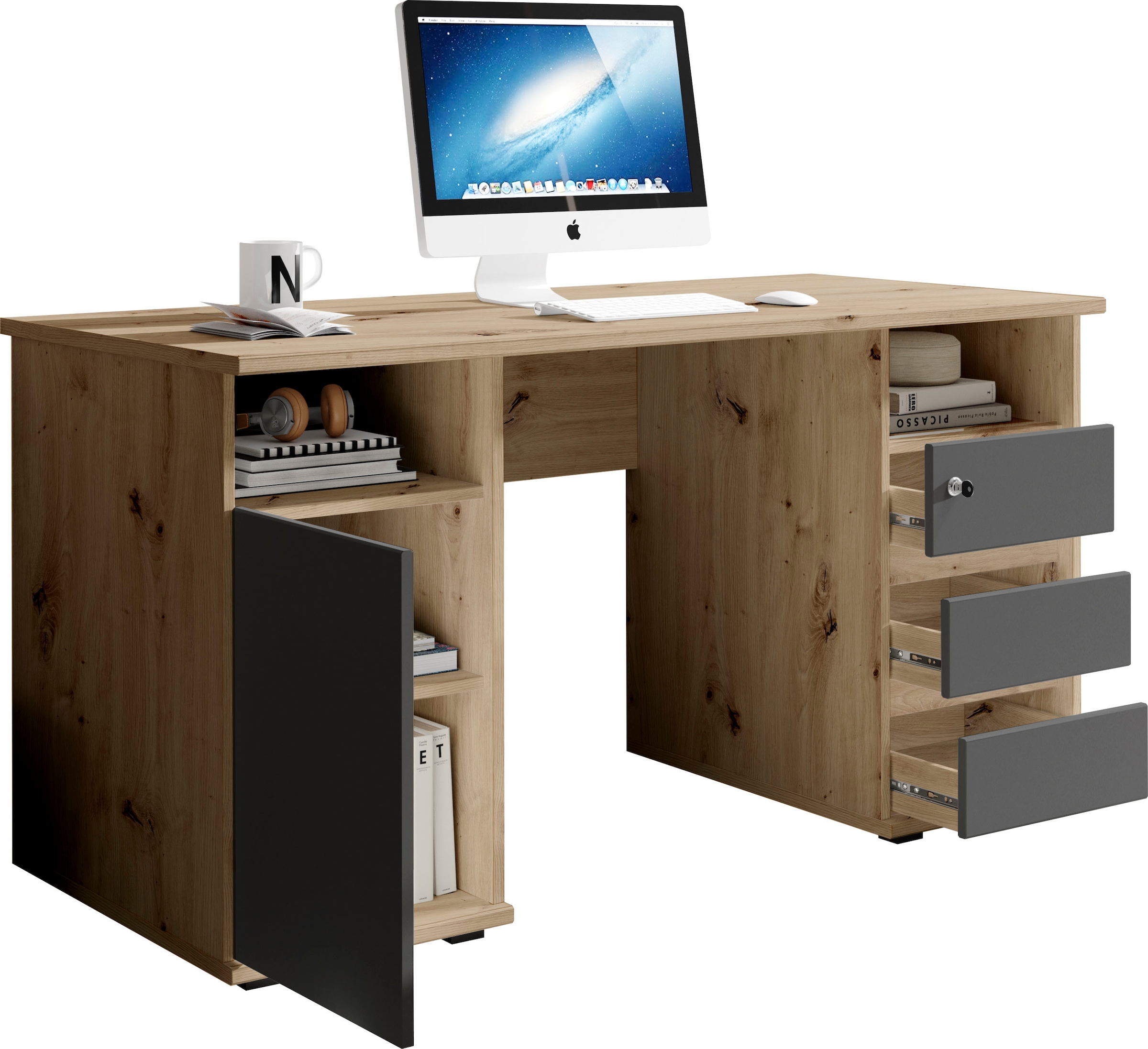 BEGA OFFICE Schreibtisch »Primus U2« mit Schubkasten abschliessbar, Gamingtisch geeignet
