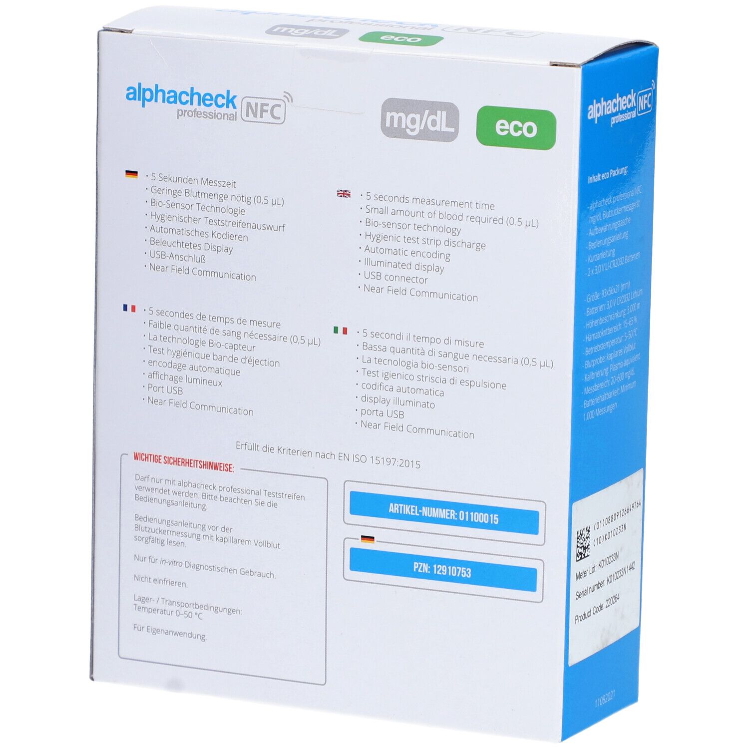 Berger Med Alphacheck professional eco mg/dL