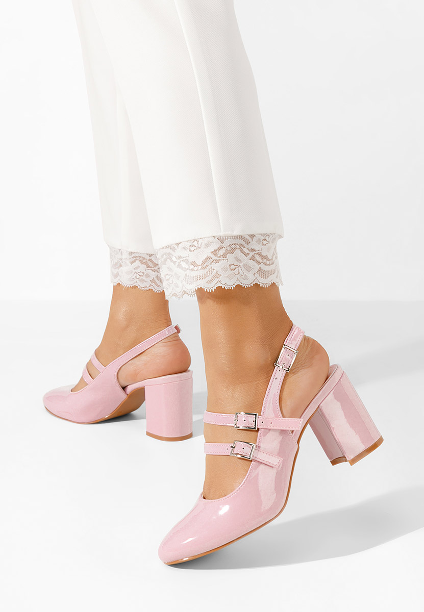 Chaussures vernies à talon roses Izalda