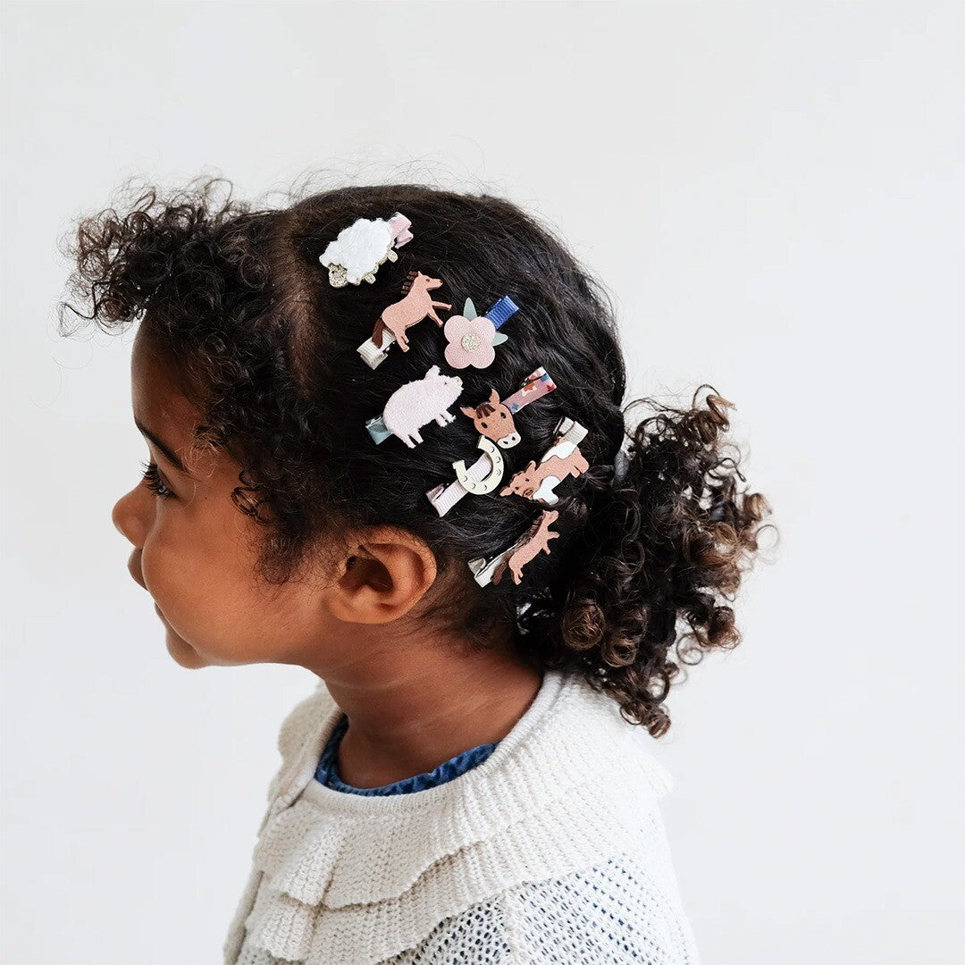 Mimi & lula haarclipjes mini farm animal - 8st