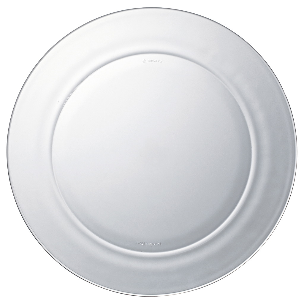 Assiette à pizza en verre transparent 28cm Lys (Lot de 6)