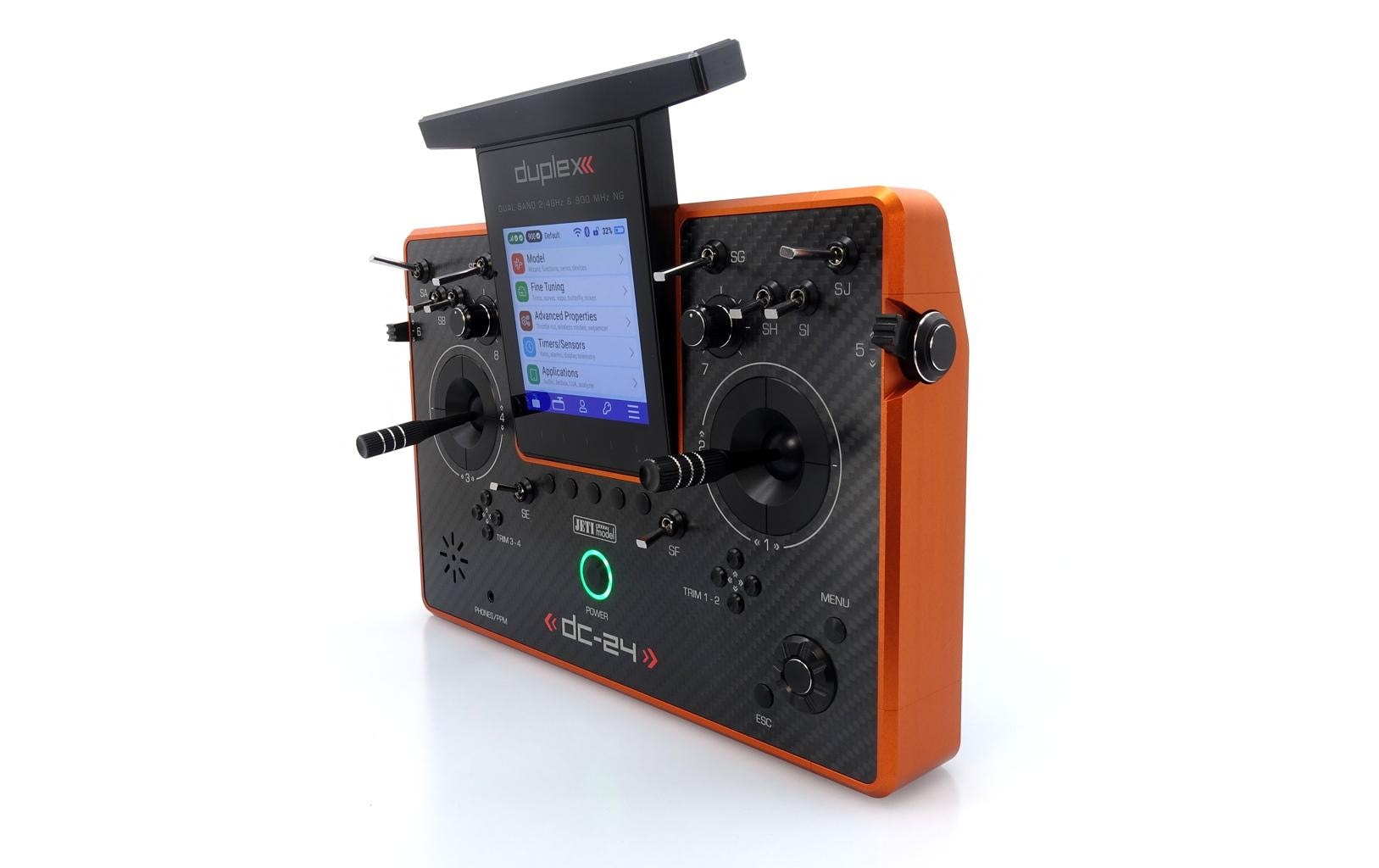 Fernsteuerung DC-24 II Carbon Line Orange<br>Professioneller 2.4 GHz Duplex Pultsender