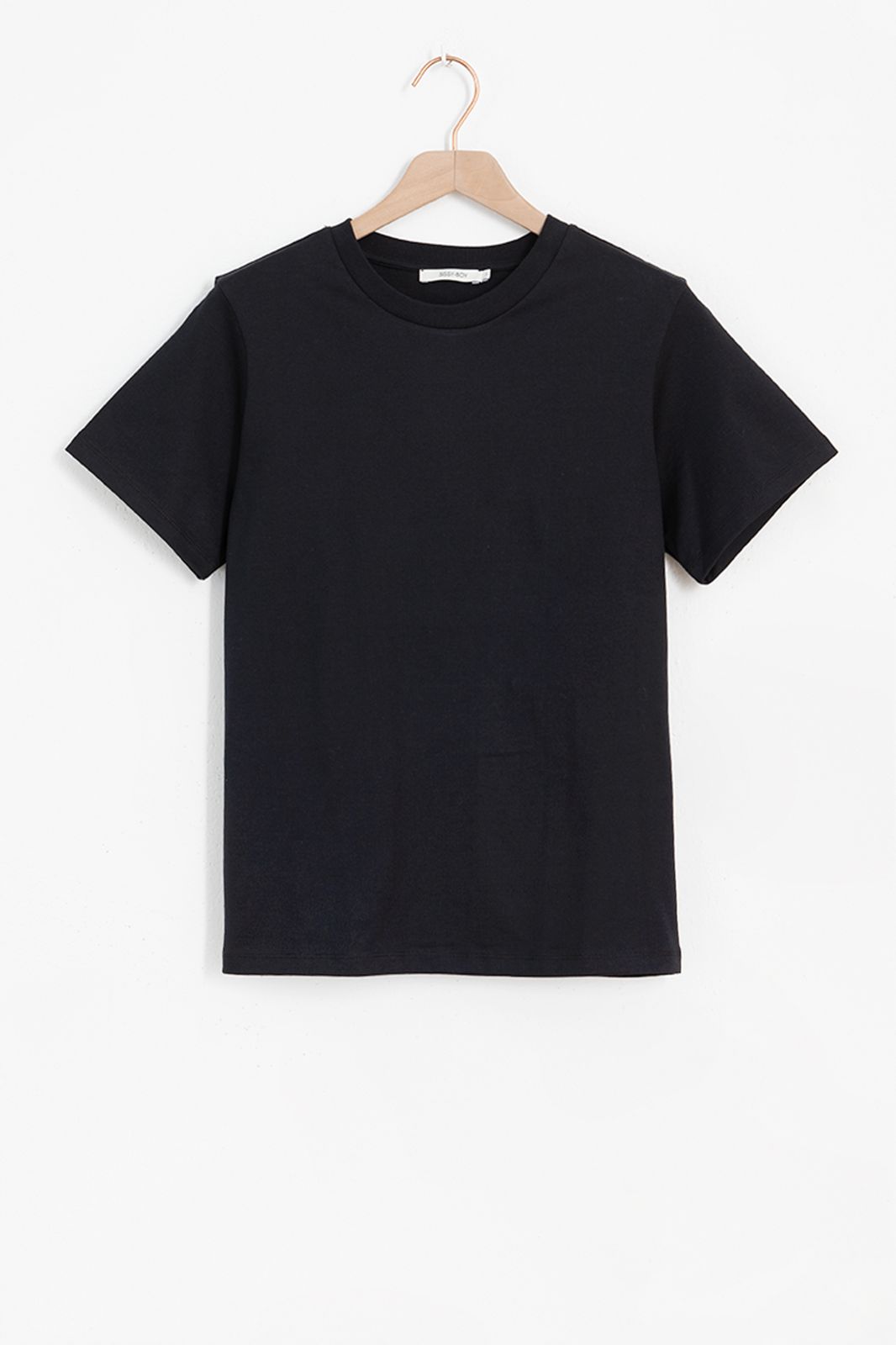 Zwart basic katoenen t-shirt