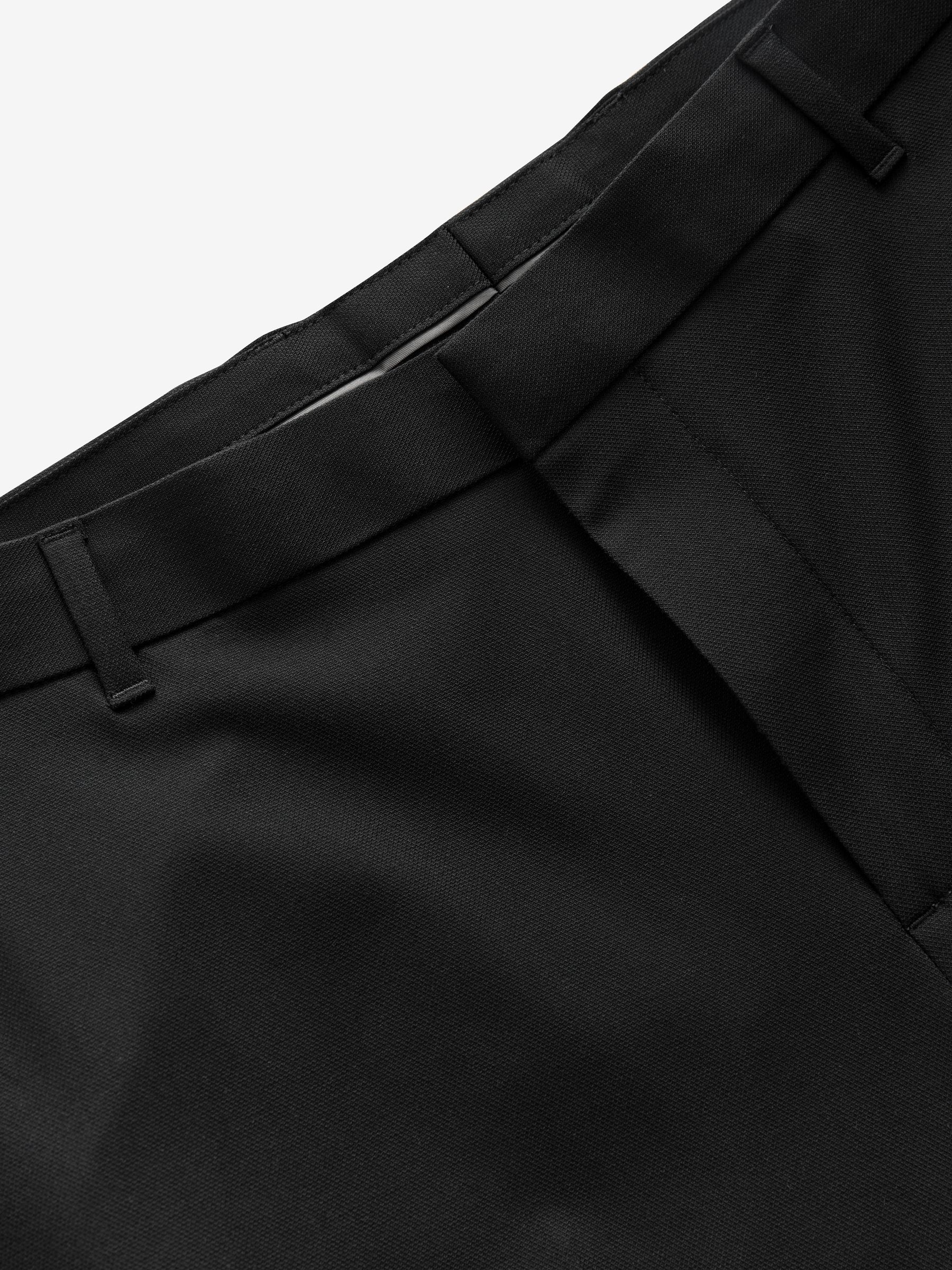 Zwart - Slim Fit - Elasticated Waist Motionflex Stretch Smart Trousers