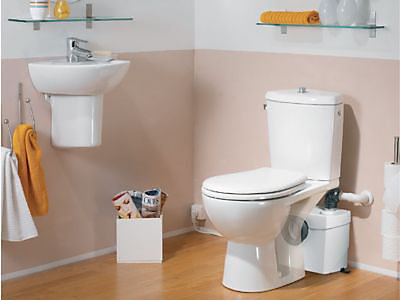 Sanibroyeur WC SFA Top Silence puissance 550 W sortie horizontale l.360 x P.165 x H.263 mm