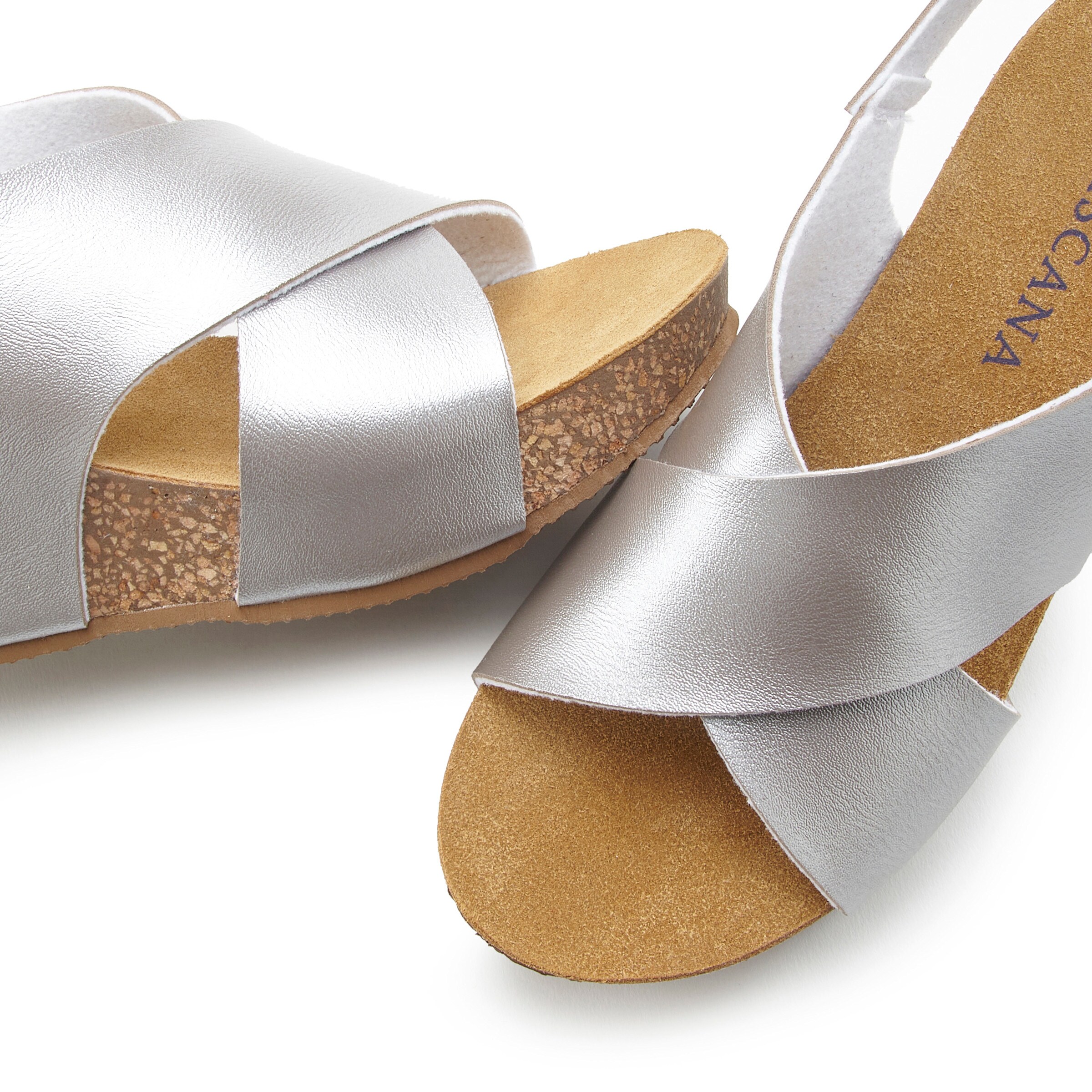 LASCANA Sandalette in silberfarben