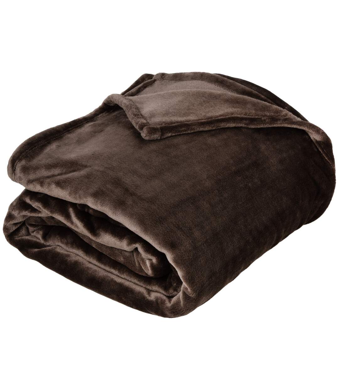 Plaid polaire 150x200 cm microvelours 100% Polyester 280g/m2 VELVET marron ebene