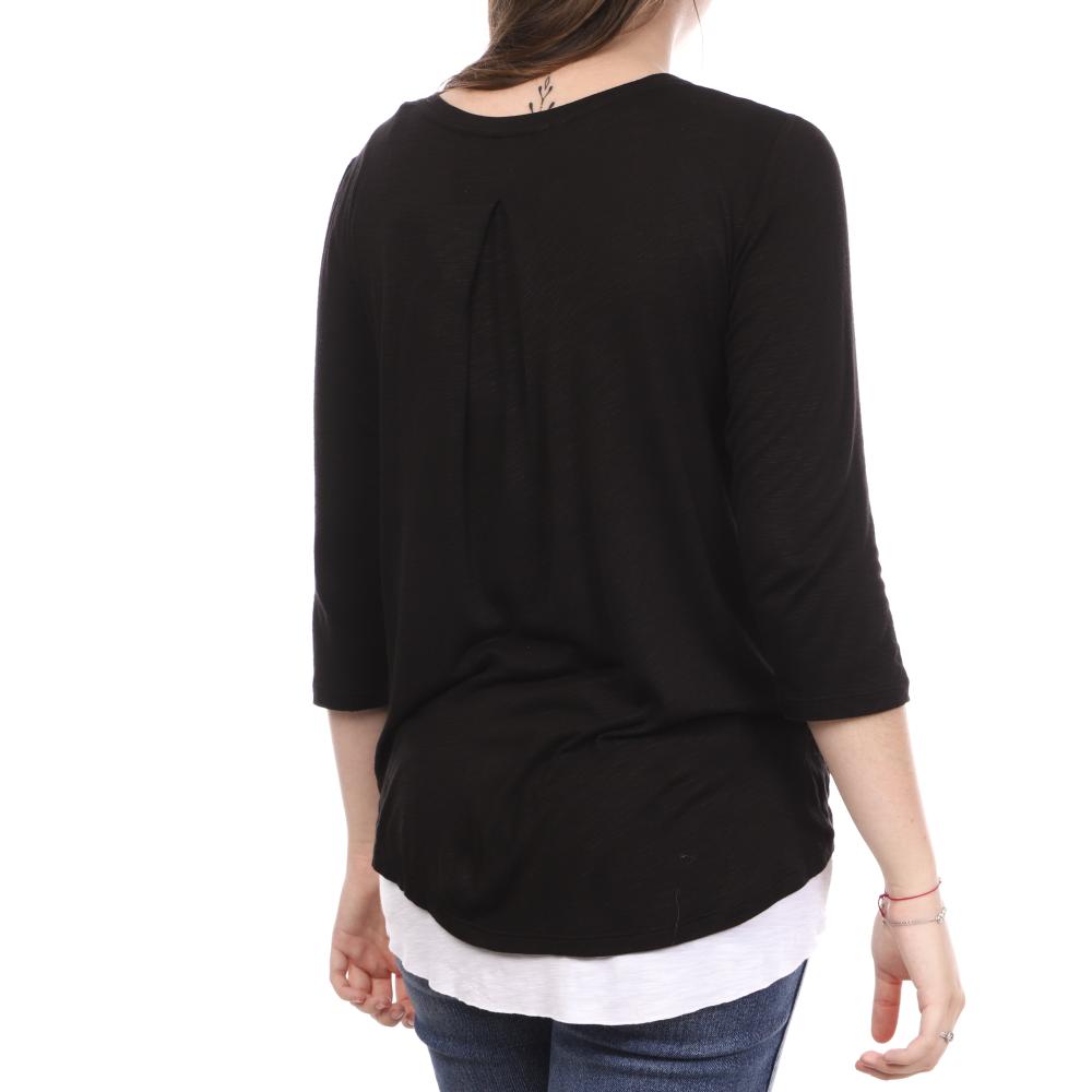 Teddy Smith Top Noir/Blanc Femme Teddy Smith Magic 3/4