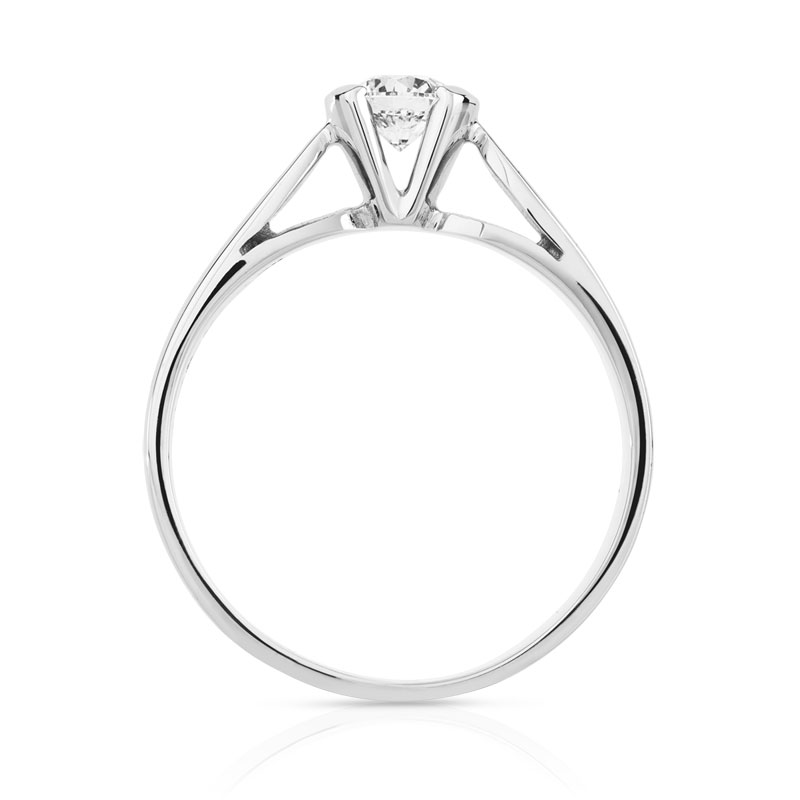 Bague solitaire or 750 blanc diamant 30/100e de carat