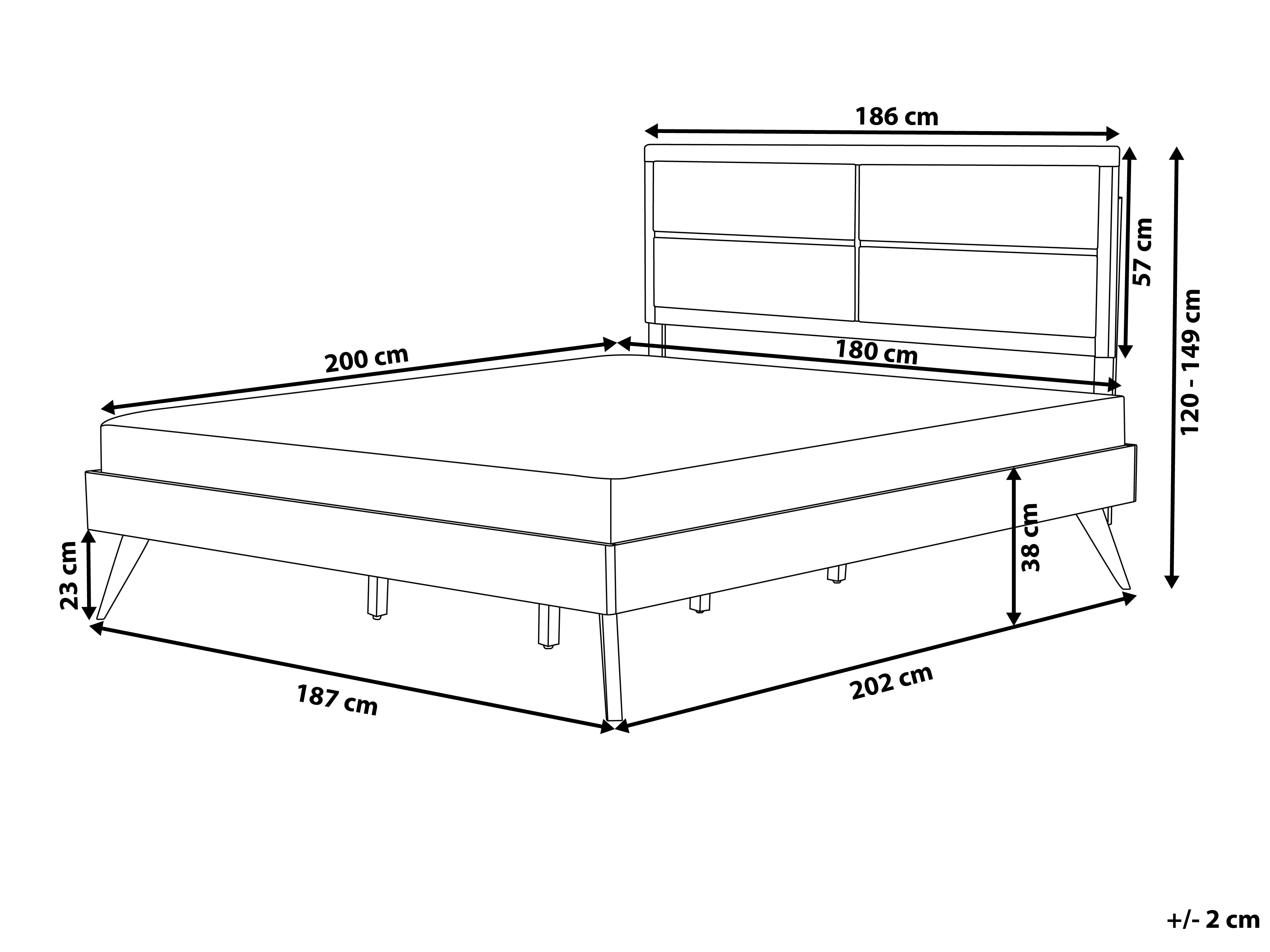 Bed POISSY 180 x 200 cm Natuurlijk essenhout