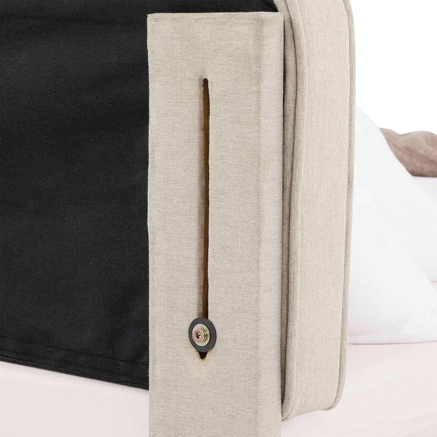 LATINI Polsterbett mit höhenverstellbarem Kopfteil, 180x200 cm, Beige - Doppelbett inklusive Lattenrost, ideal für zwei Personen, Bettgestell stabil und bequem, modernes Design für jedes Schlafzimmer