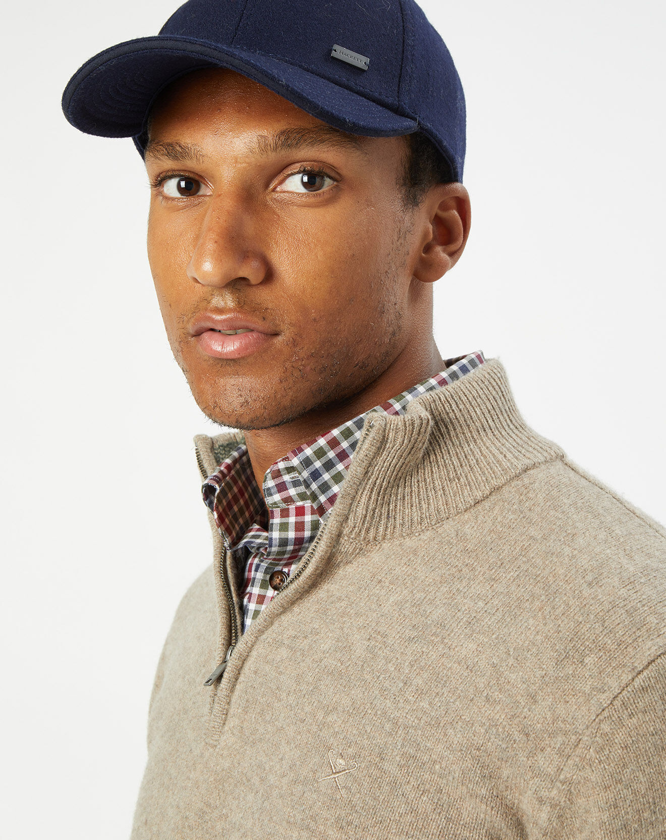 Hackett London Casquette en Laine mélangée Feutre bleu marine