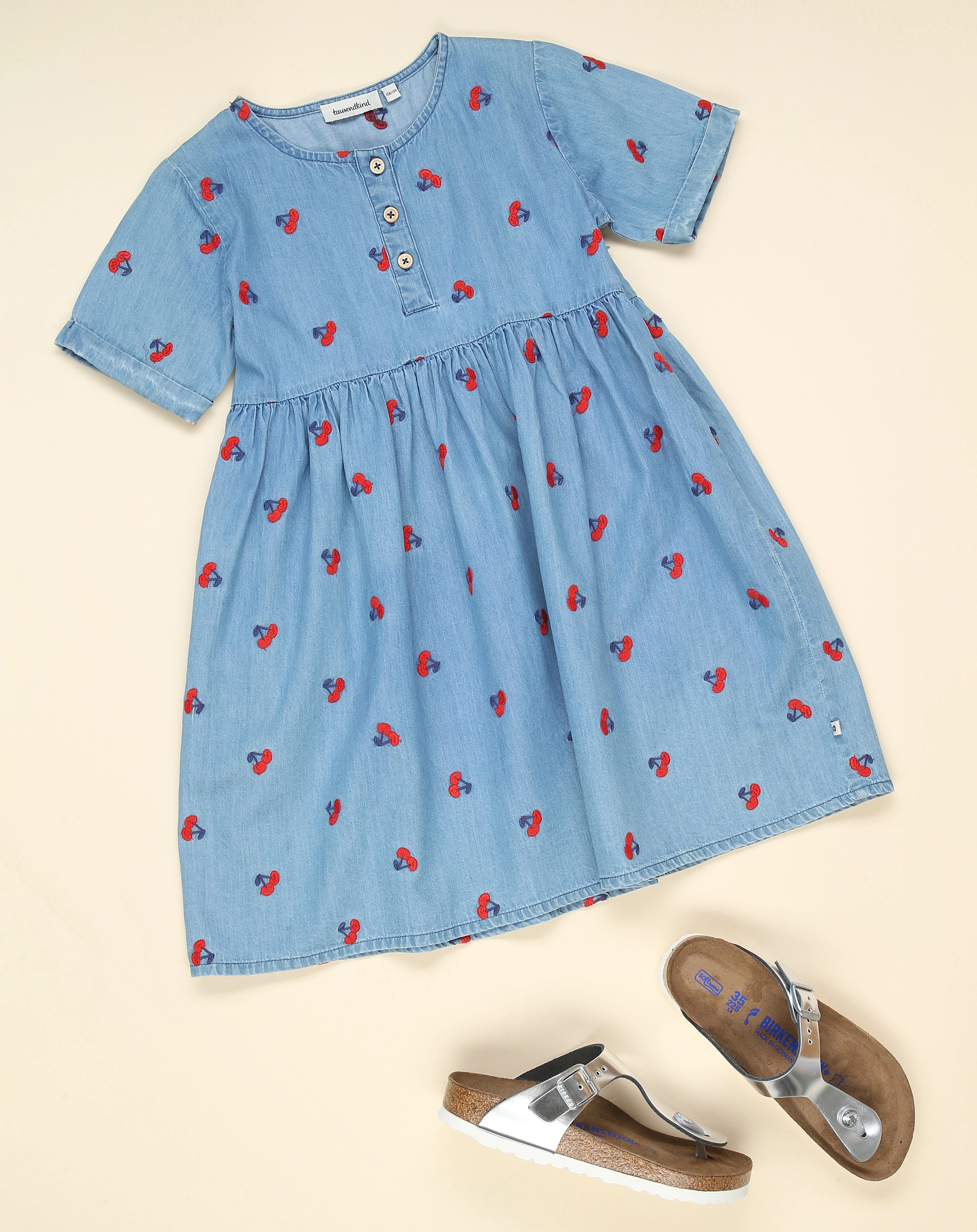 Jeans-Kleid KIRSCHE in hellblau