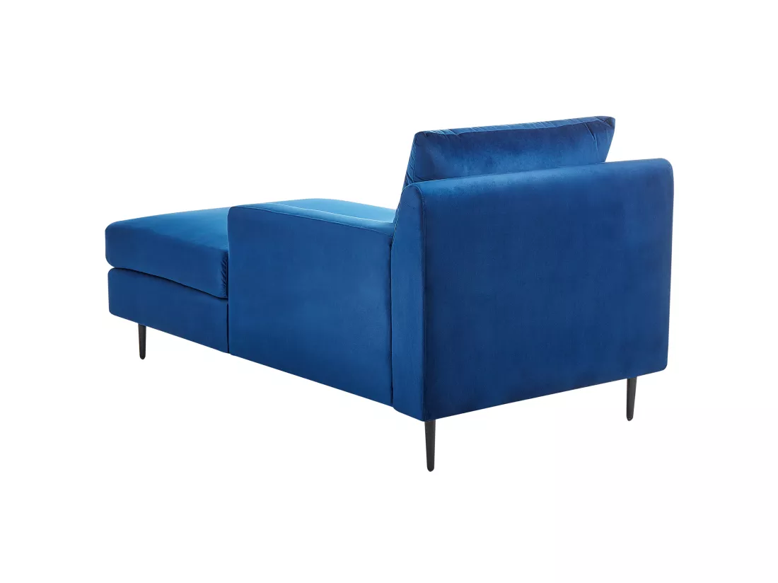 Chaise longue en velours bleu marine GUERET