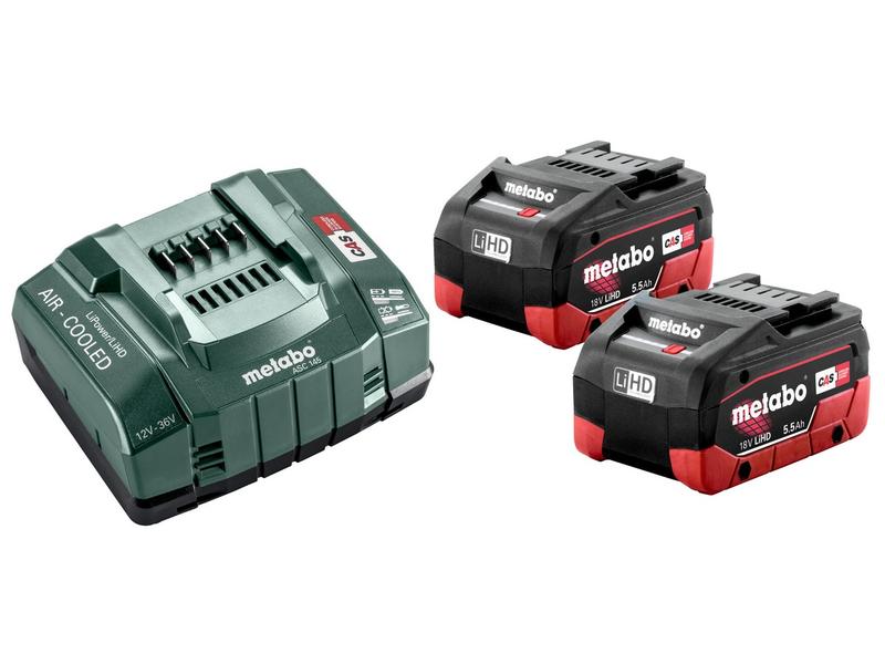 Metabo Akku und Ladegerät Basis-Set 2 x LiHD 5.5 Ah 18 V Basis-Akku-Set