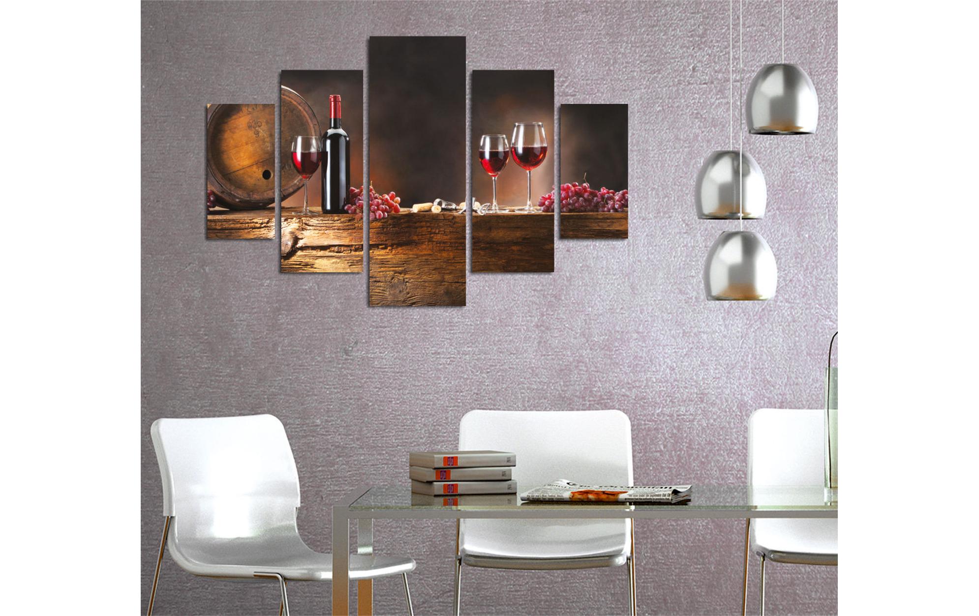 Bild Wein 5-teilig, 92 x 56 cmDekorative Wandmalerei