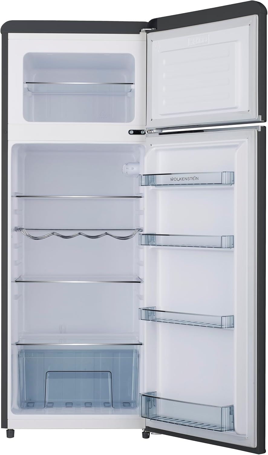 Wolkenstein GK212.4RT B Kühl-Gefrier-Kombination schwarz 211l Retro Kühlschrank Vintage Kühlgefrierkombi Gefrierfach freistehend leise