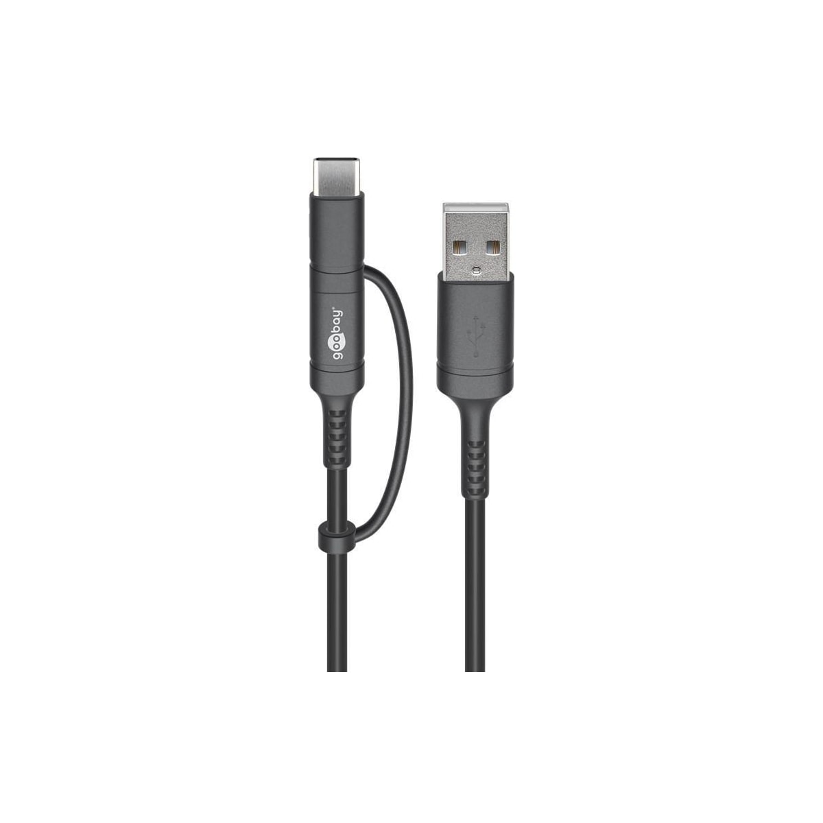 Goobay Lade- og synkroniseringskombinasjonskabel (med USB A til Micro-USB & USB-C™)