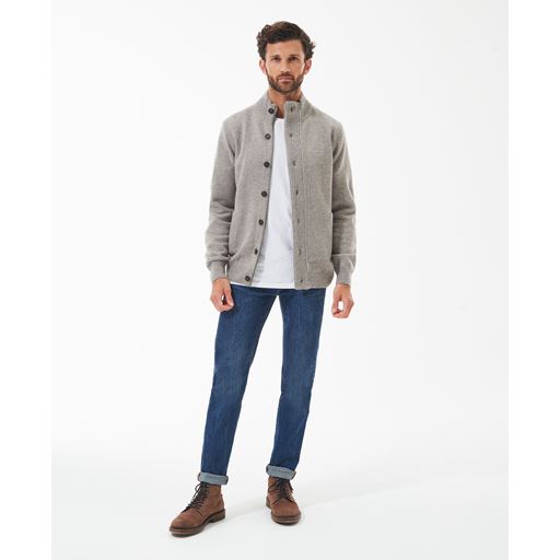 Barbour Essential Patch Zip Through Striktrøje, New Stone, XL