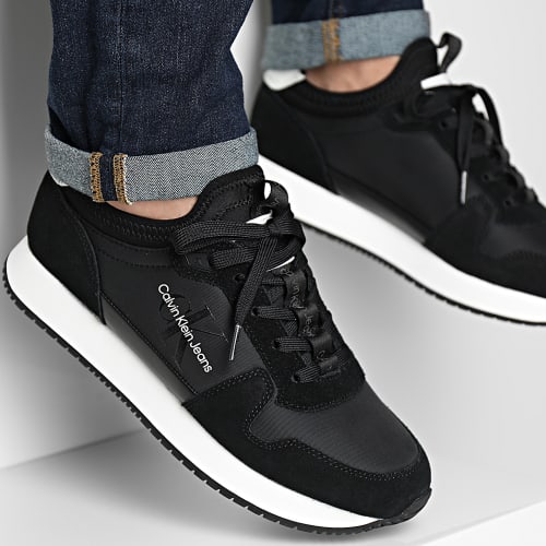 Baskets Retro Runner Laceup Refl 0742 Black Bright White