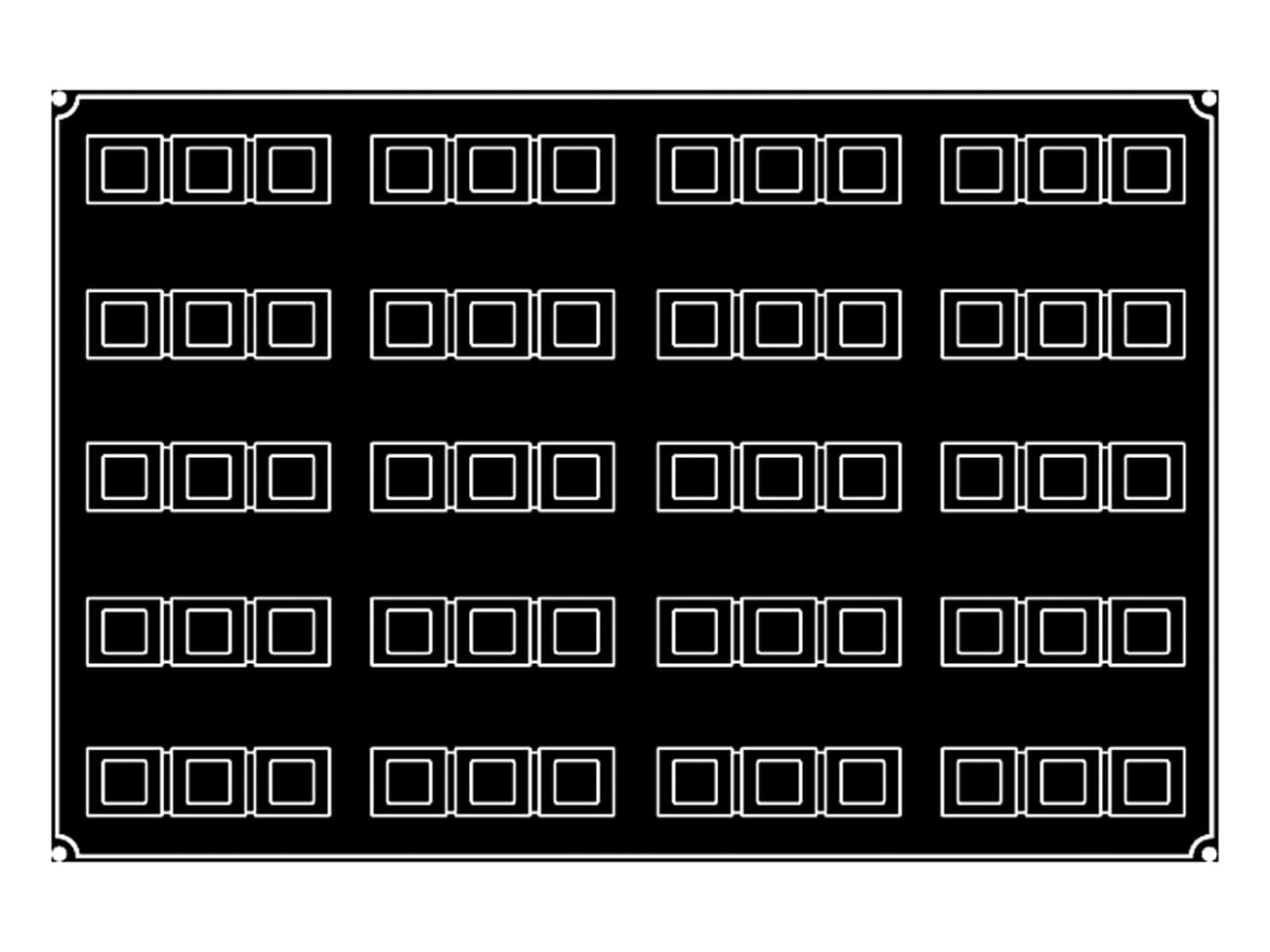Moule silicone Pavoflex - 20 tricubes - 60 x 40 cm - Pavoni