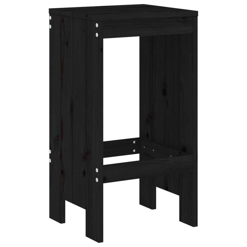 Ensemble de bar de jardin 9 pcs noir bois de pin massif