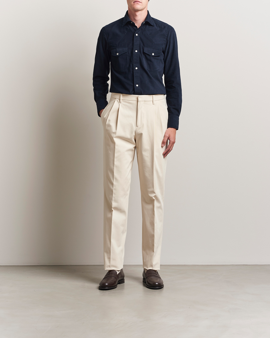 100Hands Western Cord Shirt Navy