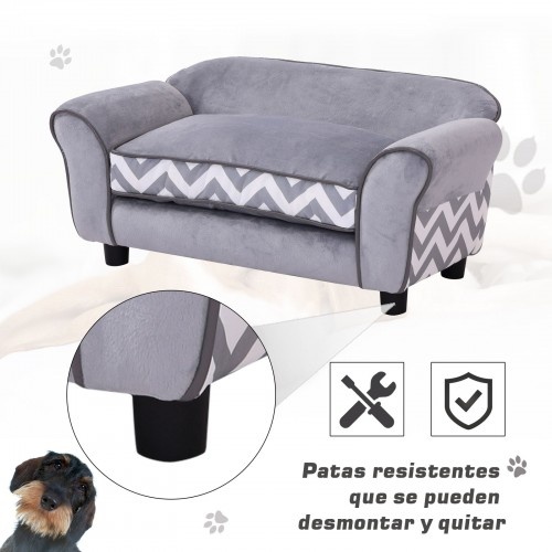 Sofá-cama de design para cães, cinza