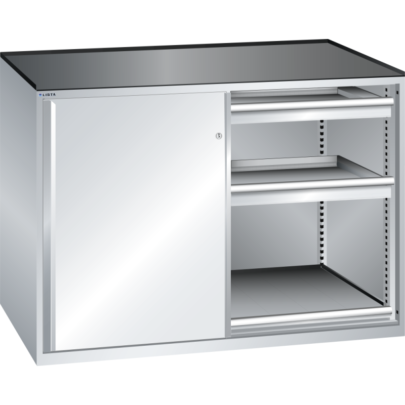 Armoire à portes coulissantes Lista 2x36x27E - 2 rayons extensibles - charge 200 Kg
