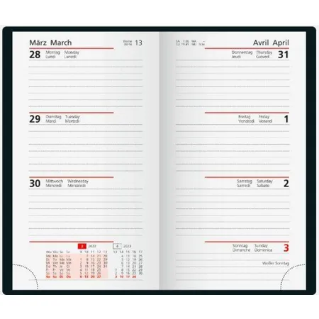 rido/idé Wochenkalender Taschenkalender 2023 Blattgröße 8,7 x 15,3 cm