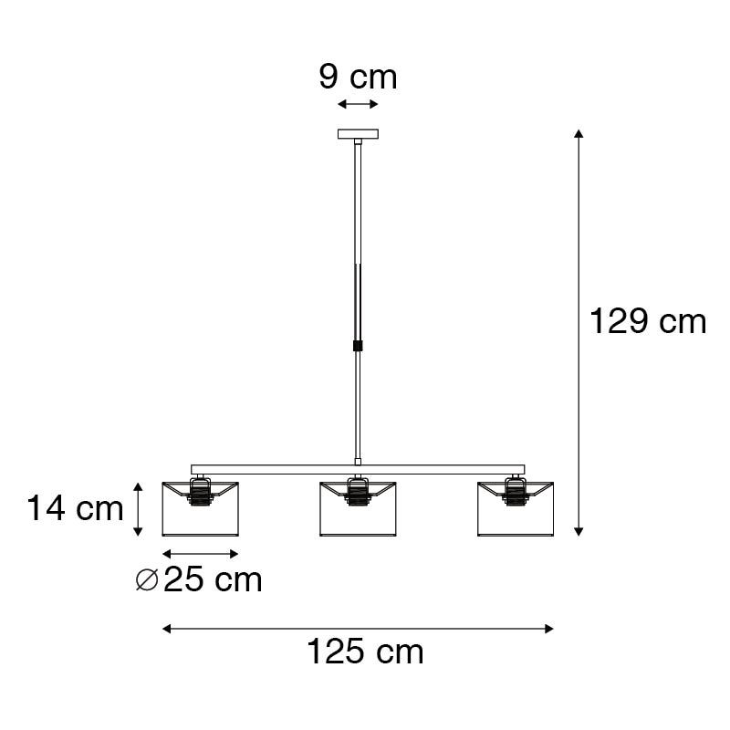 Moderne hanglamp staal met witte kappen 3-lichts - VT
