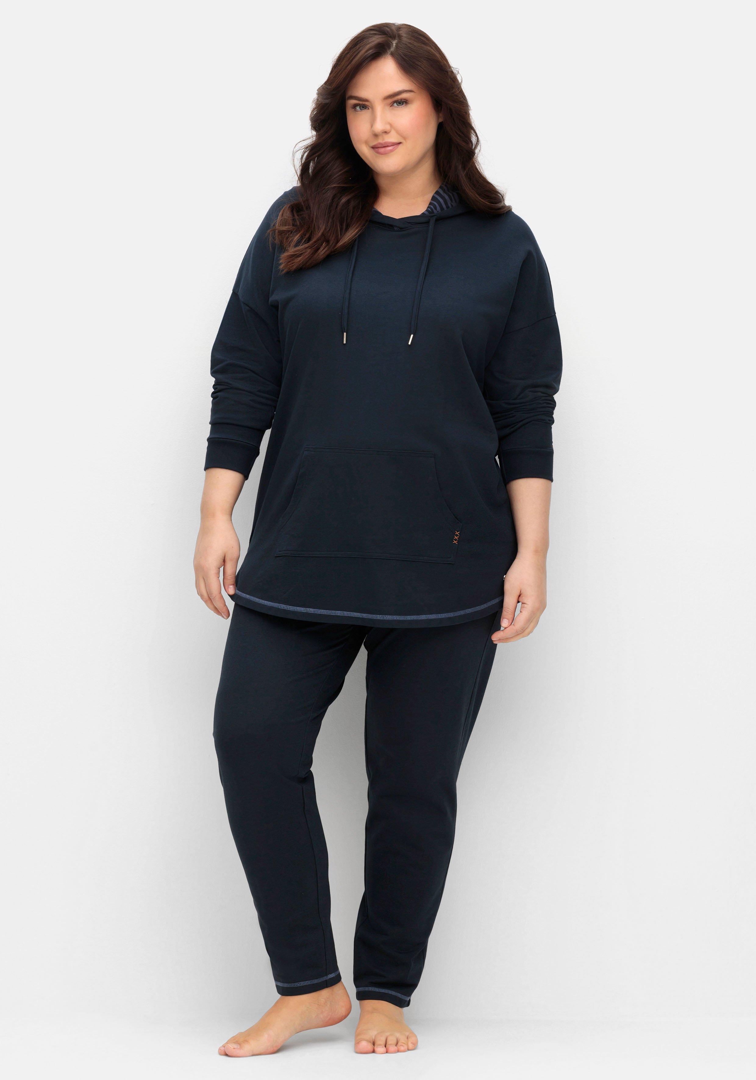Kapuzensweatshirt mit Kontrastdetails, im Oversize-Schnitt