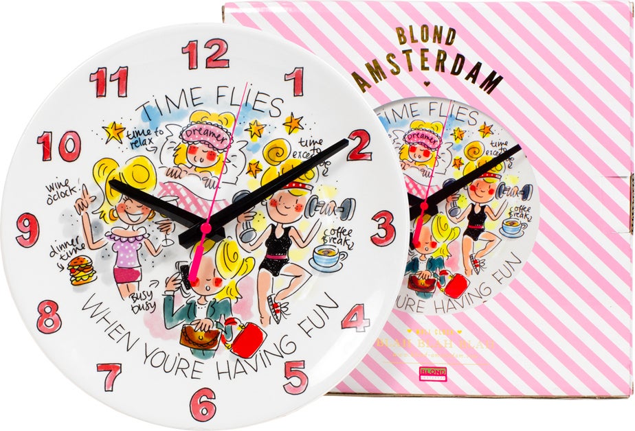 Blond Amsterdam wandklok Even Bijkletsen D 26,3 H 2,7 cm