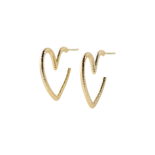 Friihof Siig Marcy Heart Øreringe, Gold Plated Brass