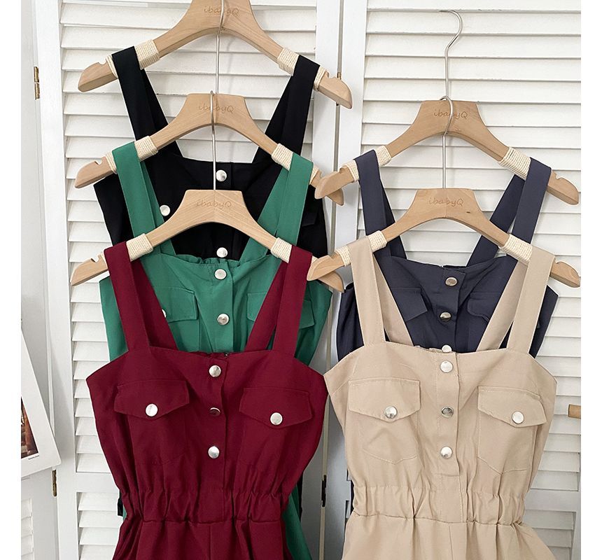 Babique - Effen Cargo Jumpsuit met Wijde Pijpen