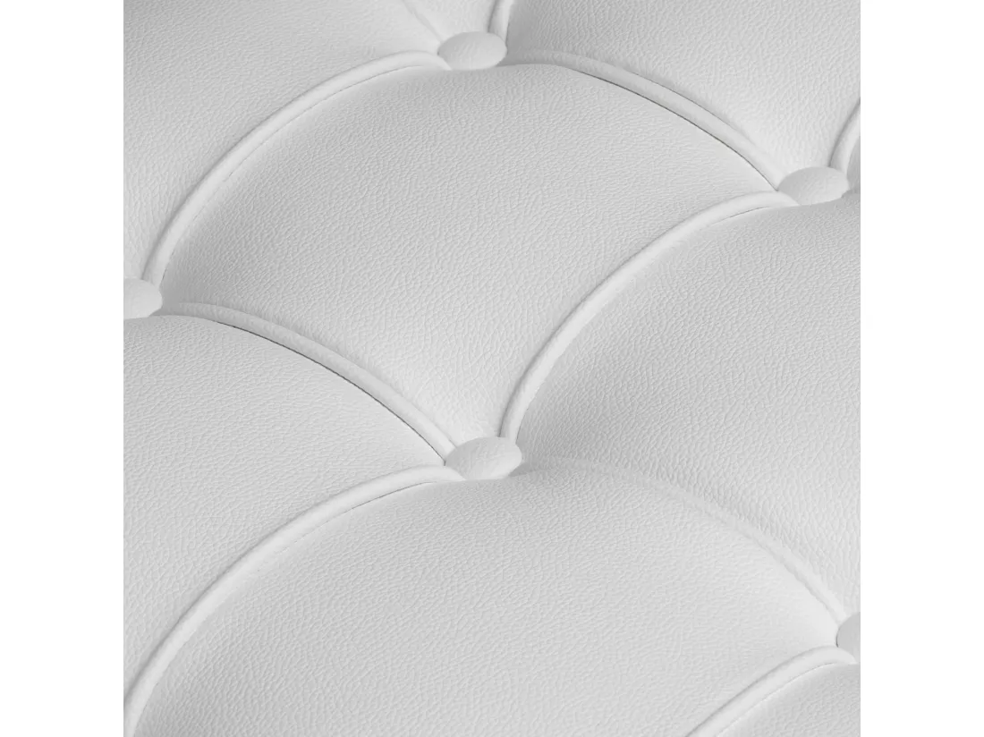 Canapé design 2 places simili cuir capitonné blanc Barka