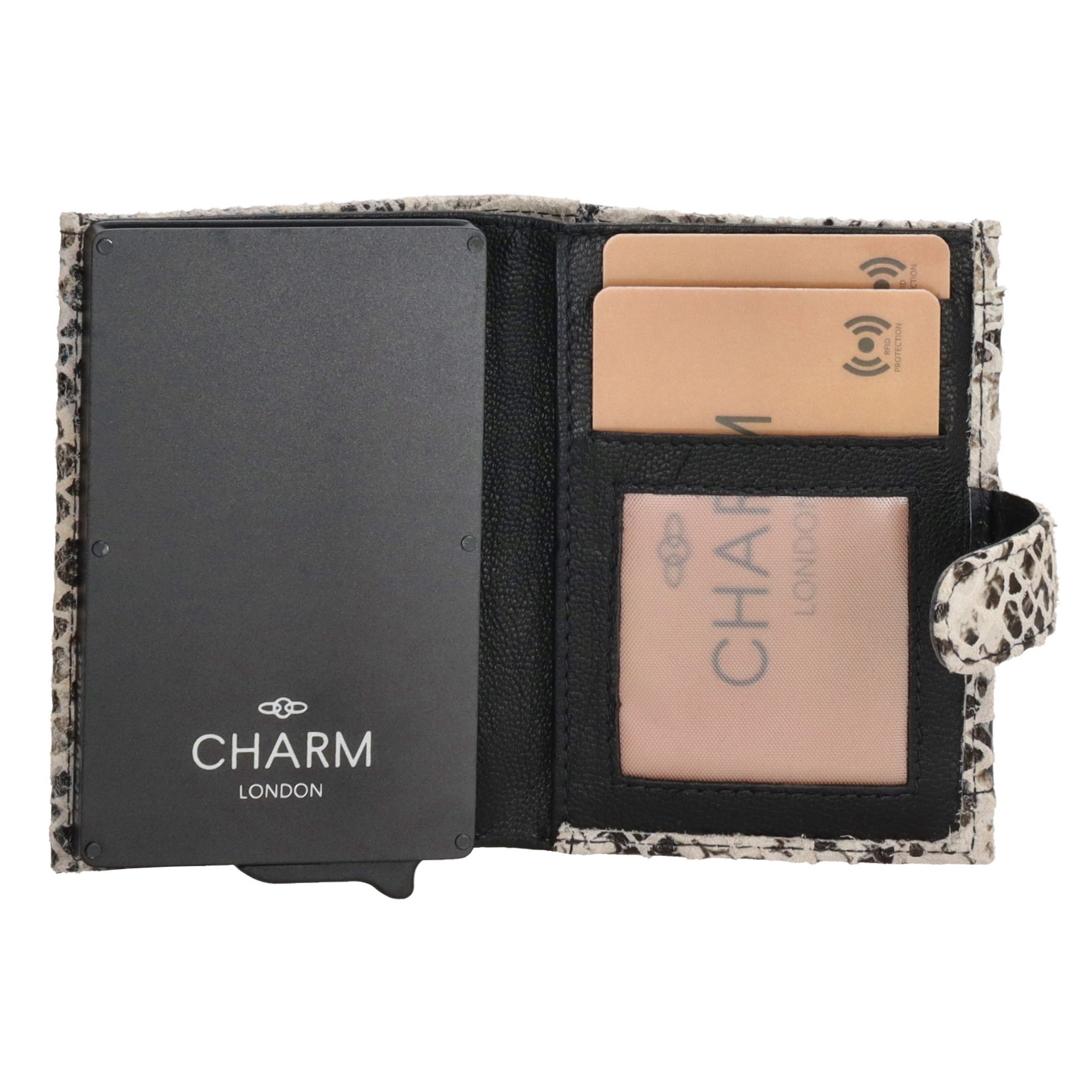 Charm London Riverside Creditcard Etui Zwart/ Wit Slang