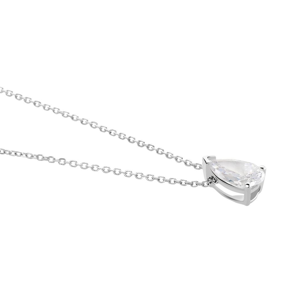 Collier Adham Or Blanc Oxyde De Zirconium